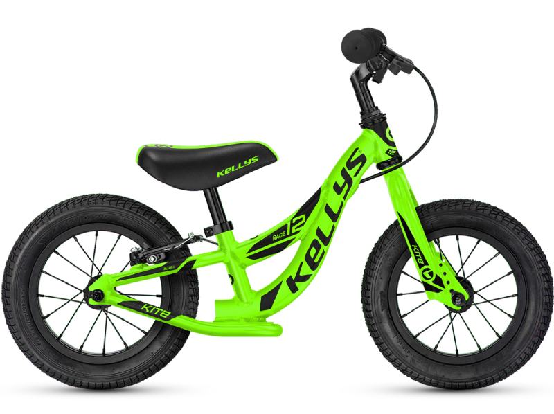 Dětské odrážedlo KELLYS KITE 12 Race Neon Green, s brzdou
