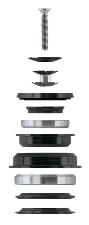 Hlavové složení F TAPER 1 1/8"-1 1/2" polointegrované, Ø 44/56mm, černé