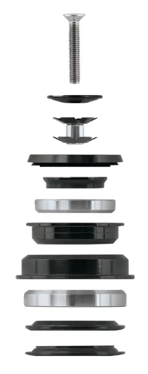 Hlavové složení F TAPER 1 1/8"-1 1/2" polointegrované, Ø 44/55mm, černé