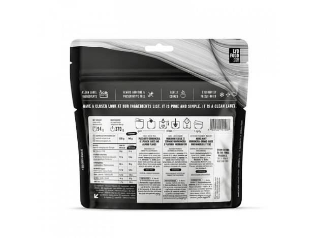 LYOFOOD Těstoviny se špenátem a gorgonzolou 370g