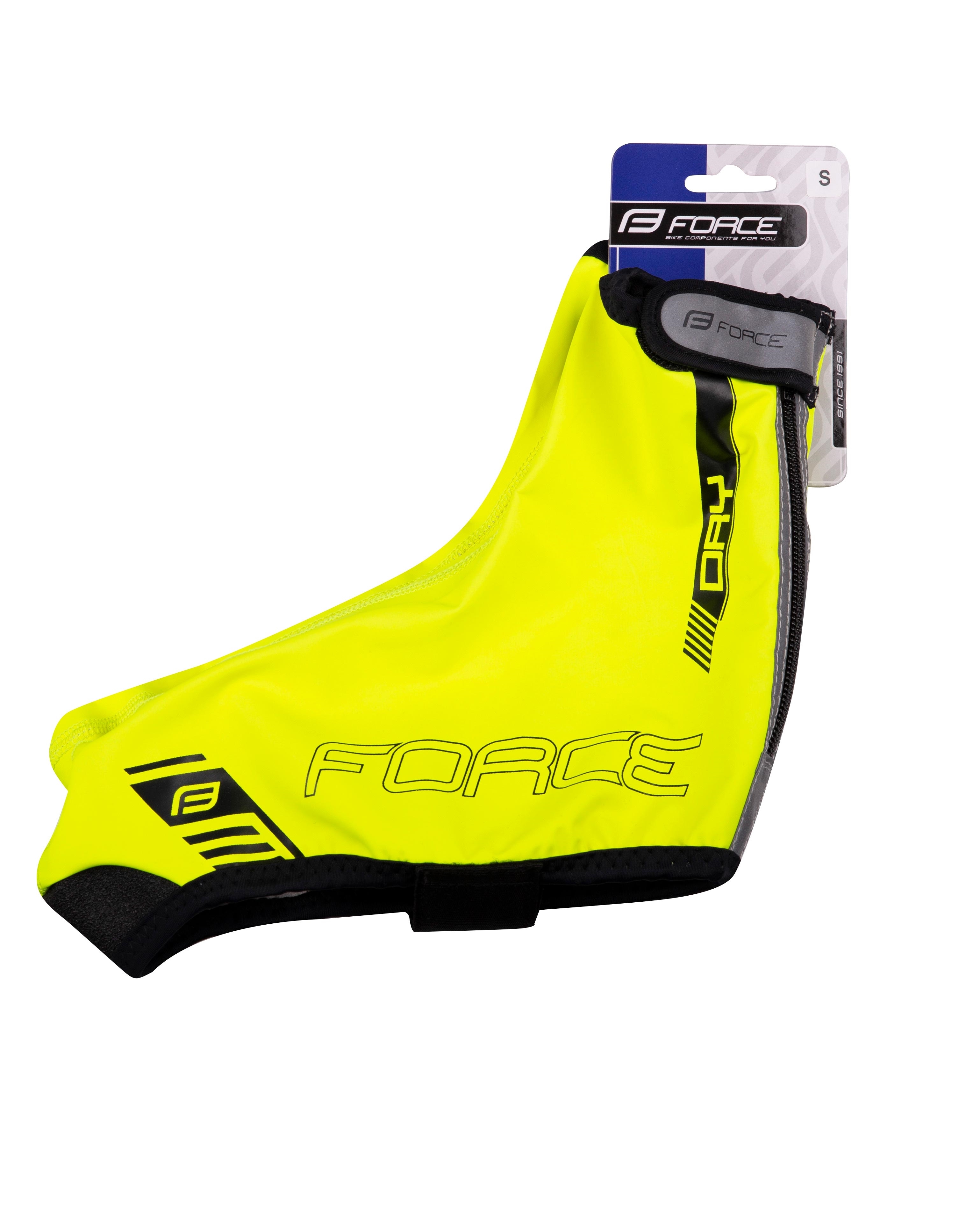 Návleky na tretry FORCE PU DRY MTB, fluo