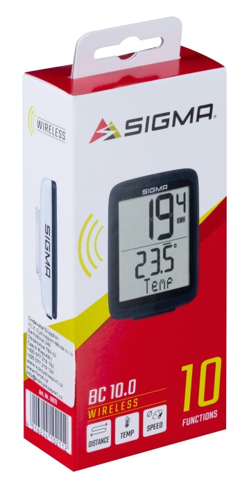 Tachometr SIGMA BC 10.0 ATS WL, bezdrát, černo/bílý