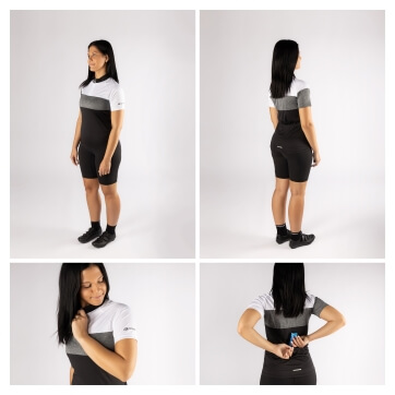 Dres FORCE VIEW LADY krátký rukáv, černo-bílo-šedý M