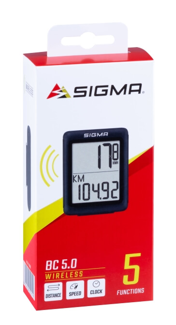 Tachometr SIGMA BC 5.0 ATS WL, bezdrát, černý