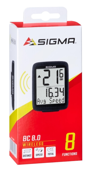 Tachometr SIGMA BC 8.0 ATS WL, bezdrát, černý