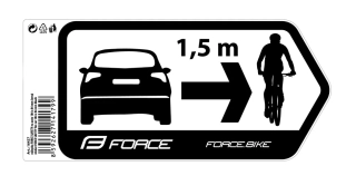 Nálepka FORCE SAFETY na auto 184x84mm, černá