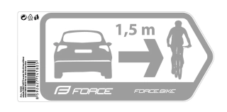 Nálepka FORCE SAFETY na auto 184x84mm, stříbrná