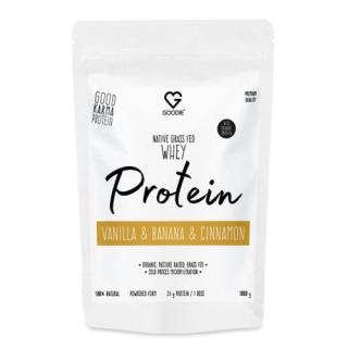 GOODIE Nativní syrovátkový protein BIO GrassFed - Vanilka, banán a skořice 1000g